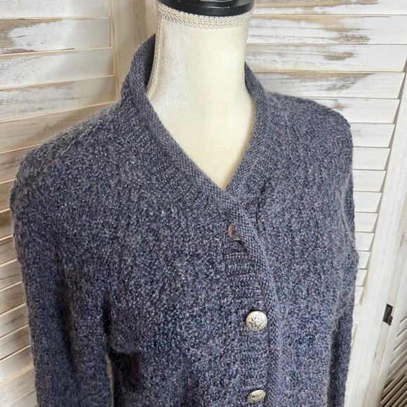 ALPS APPAREL VINTAGE M Mohair Wool Knit Button Front Sweater Cardigan Gray 90s - Picture 8 of 13